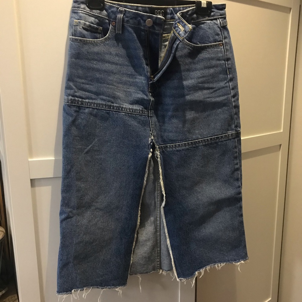 BDG Jean Mid Skirt with Split